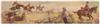 ANONYMOUS. [FOX HUNTING SCENE.] Group of 7 decorative panels. Each approximately 14x60 inches.